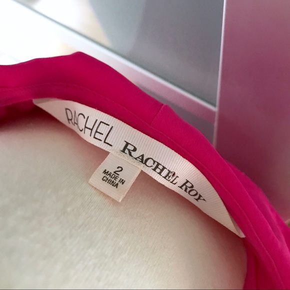 RACHEL Rachel Roy Pink Asymmetrical Flounce Dress - Picture 4 of 6